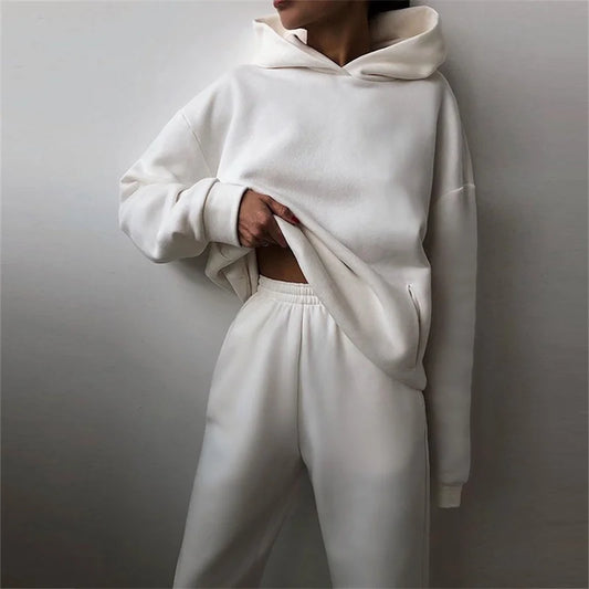 Women's Tracksuit Suit Autumn Fashion Warm Hoodie Oversized