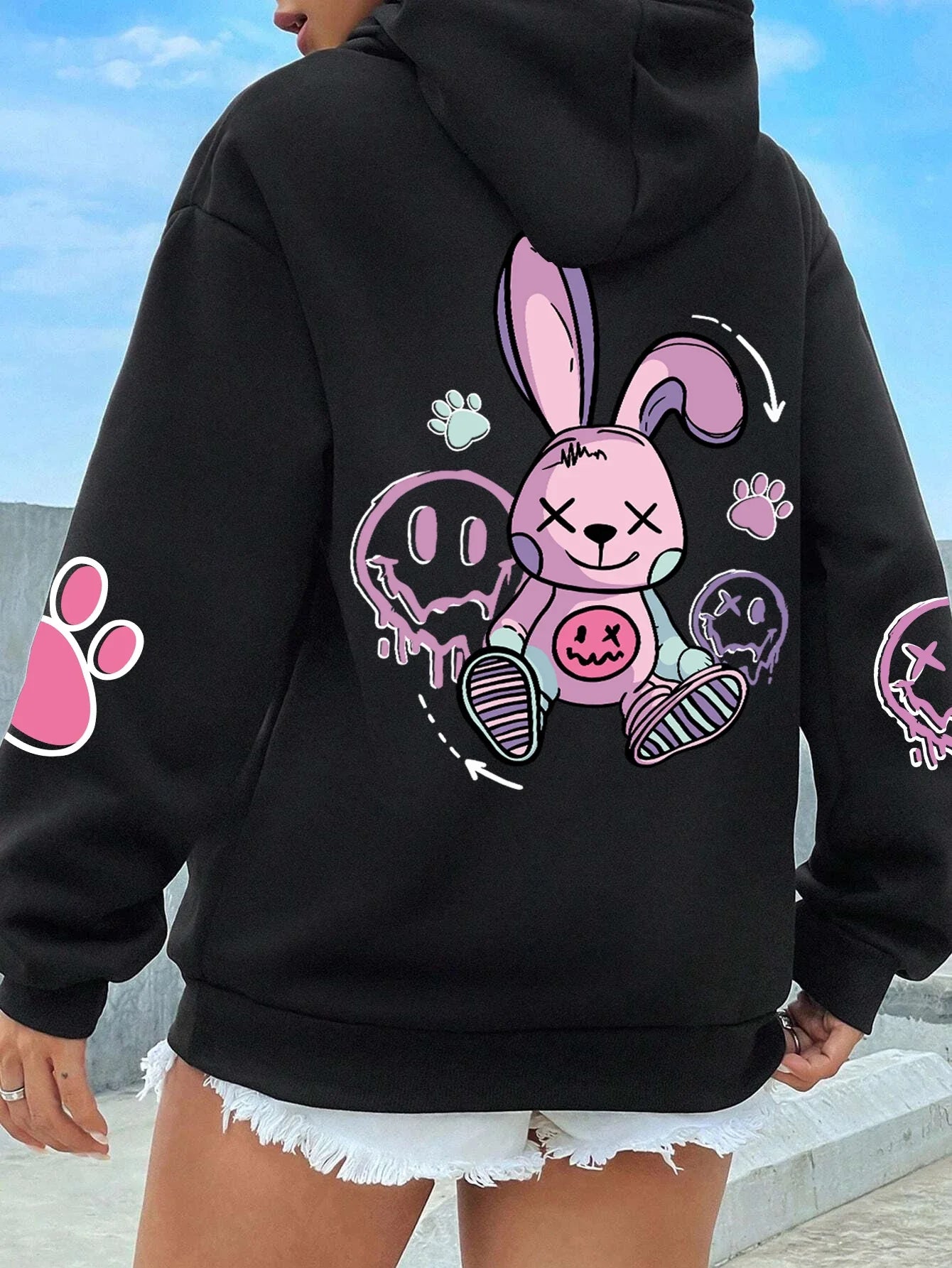 Hip Hop Street Casual Printed Female Hoodies Fashion Hoodie