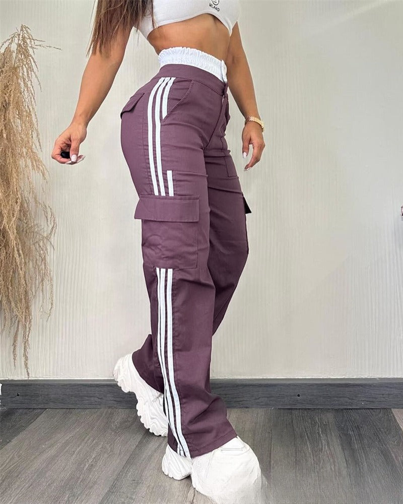 Partial Contrast Color Double Waist