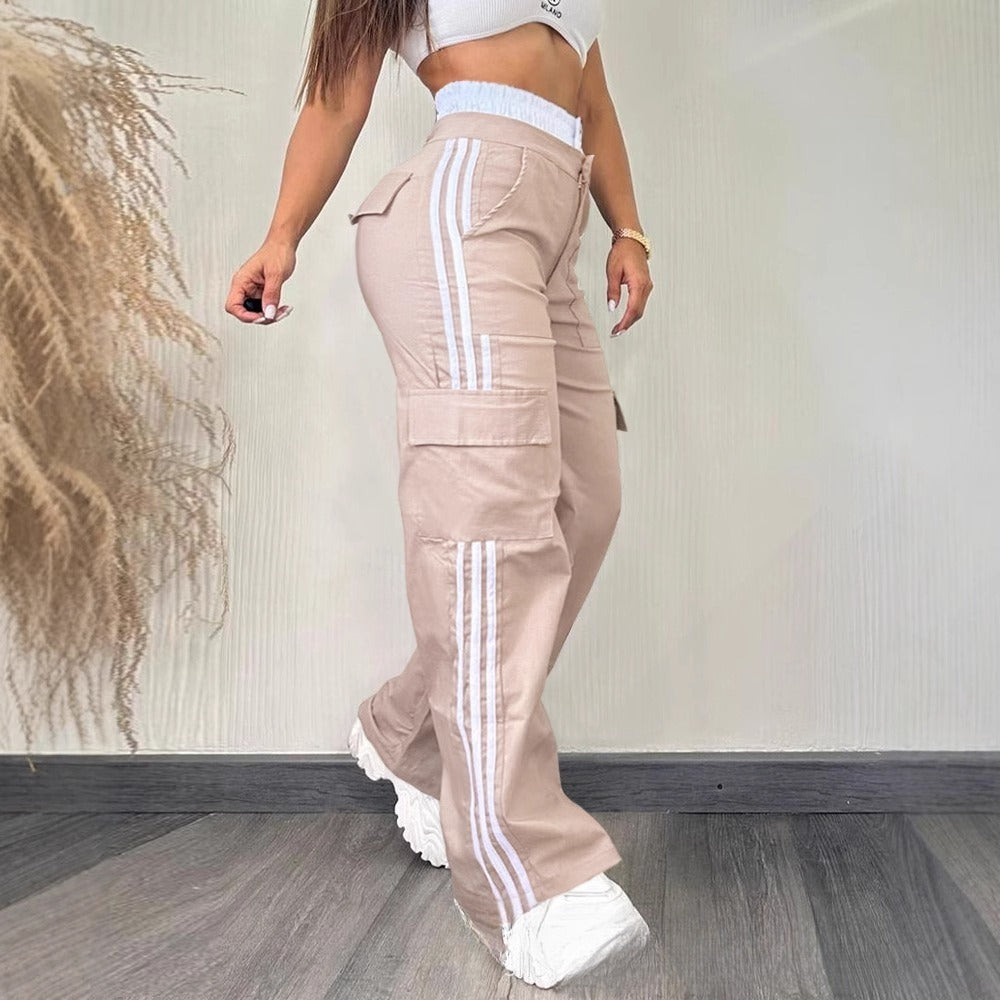 Partial Contrast Color Double Waist