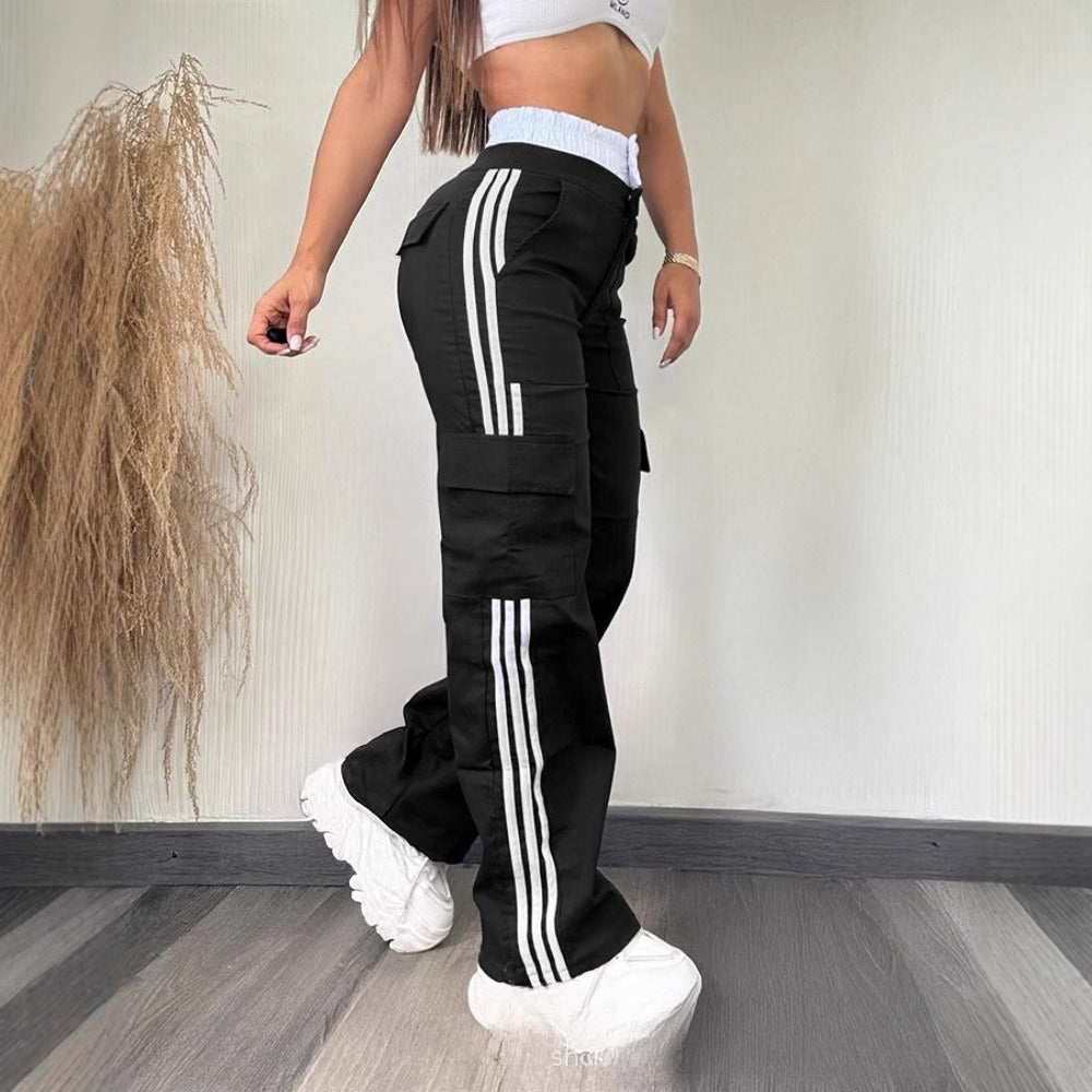 Partial Contrast Color Double Waist