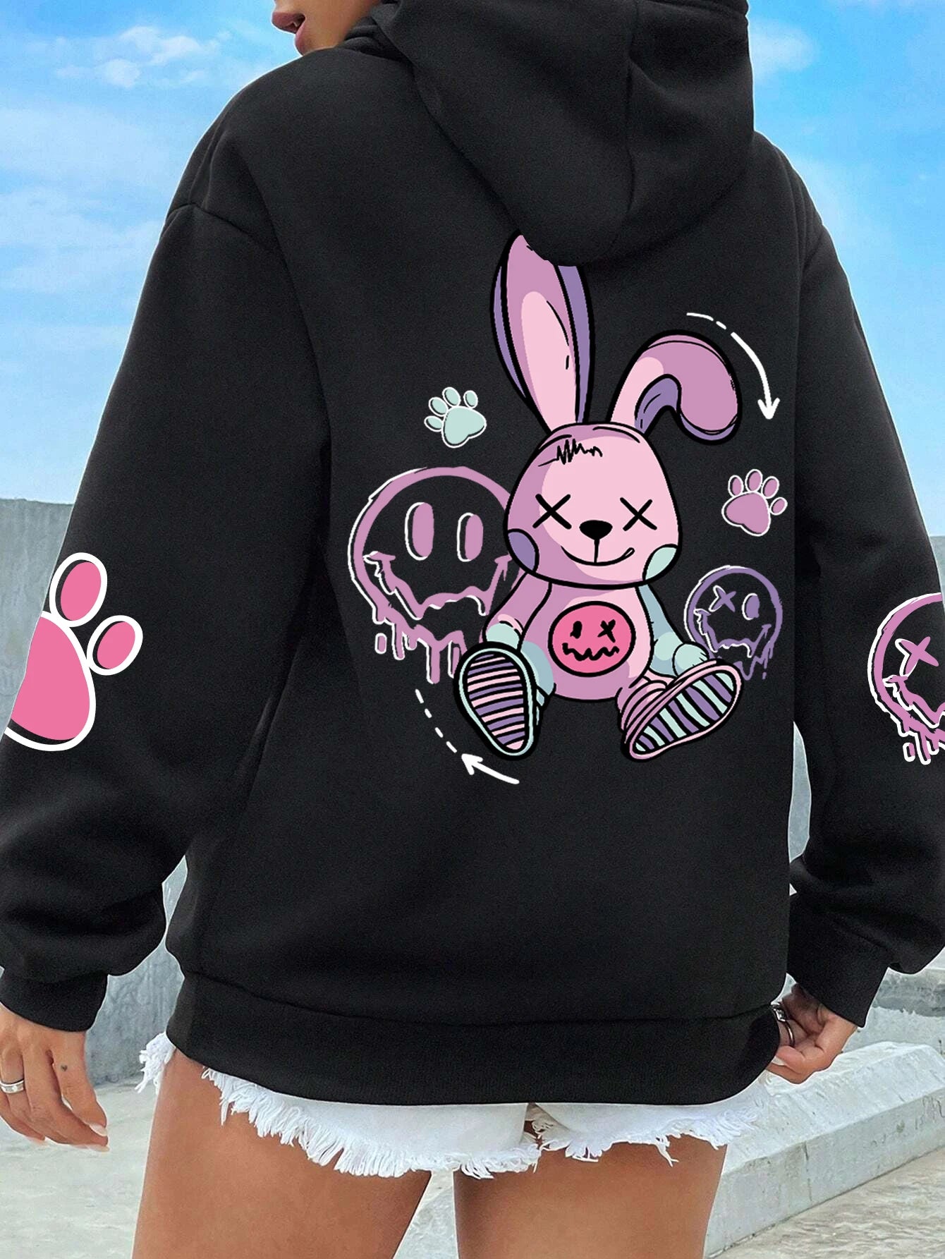 Hip Hop Street Casual Printed Female Hoodies Fashion Hoodie