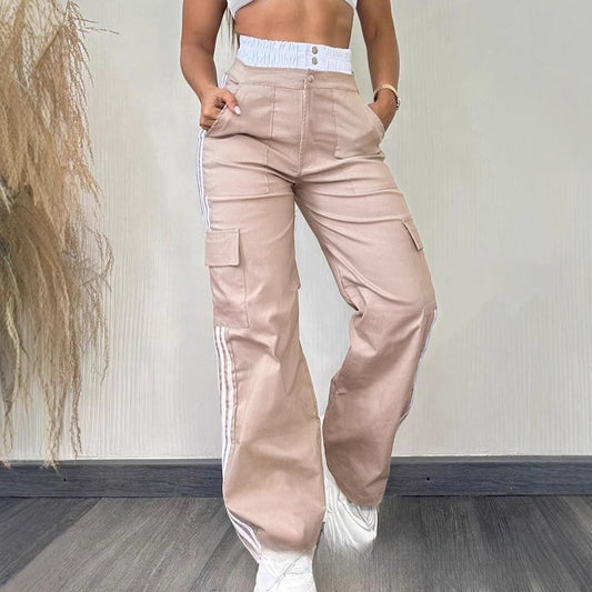 Partial Contrast Color Double Waist