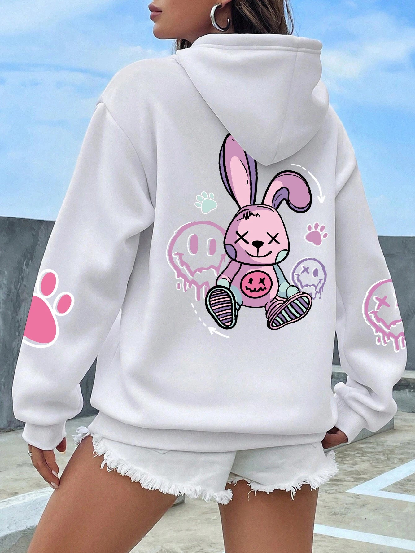 Hip Hop Street Casual Printed Female Hoodies Fashion Hoodie